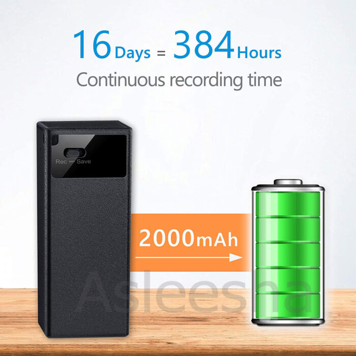 V12 Digital Voice Recorder with 365 Days Standby, 16 Days Recording Time and 750 Hours Storage Capacity - Image 4