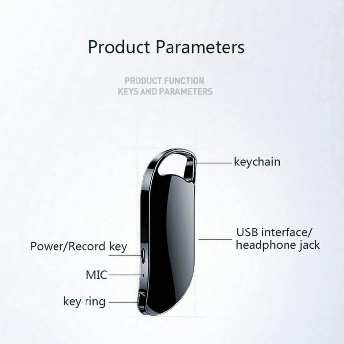 V11 Keychain Digital Voice Recorder 32 GB Audio Sound Dictaphone Portable MP3 Player - Image 2