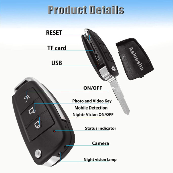 Night Vision Spy Camera Keychain Audio Video Recorder - Image 2