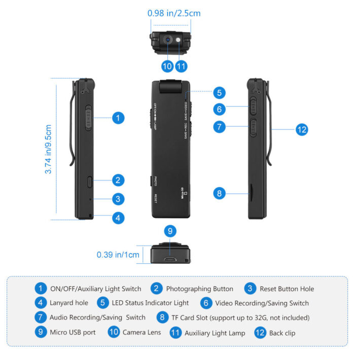 Spy Camera Pocket Body Wearable Clip - Image 3
