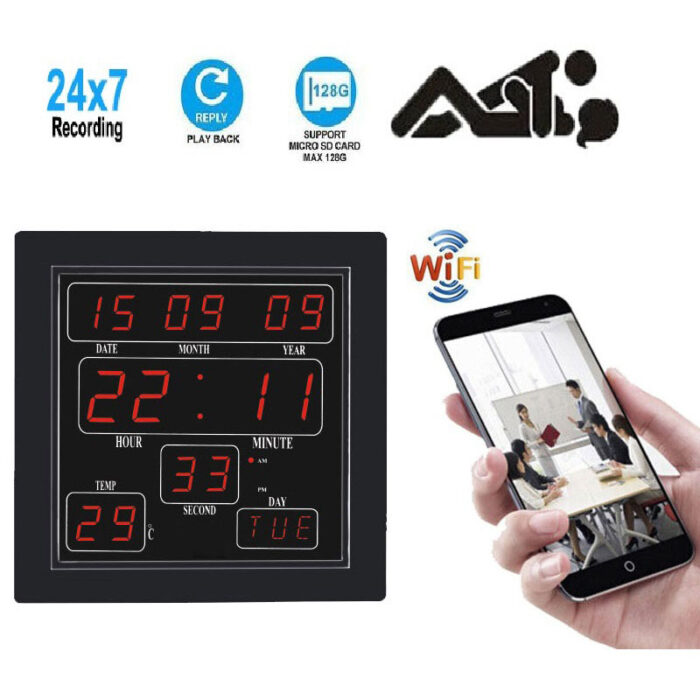 Wifi Digital Wall Clock Spy Camera - Image 4